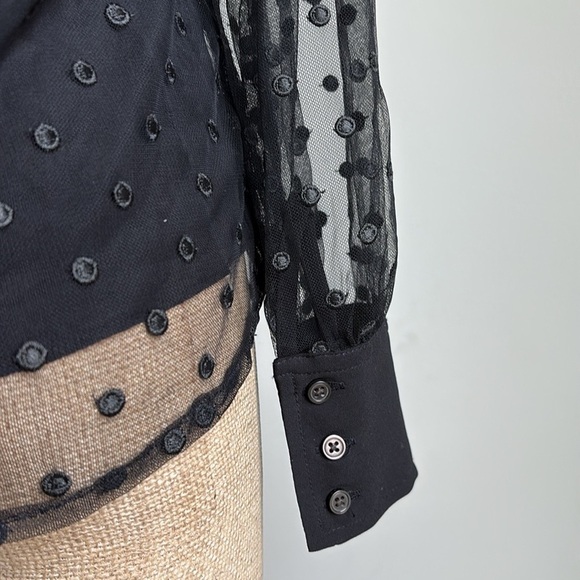 J. Crew Sheer Button-up with Camisole  Dot Print  Size 2 - Picture 3 of 4